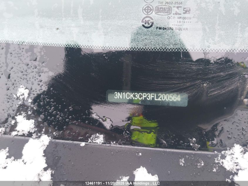 2015 Nissan Micra S/Sr/Sv VIN: 3N1CK3CP3FL200564 Lot: 12461191X