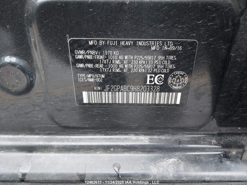 2017 Subaru Crosstrek Kazan Edition/Sport/Touring VIN: JF2GPABC9H8203328 Lot: 12462633X