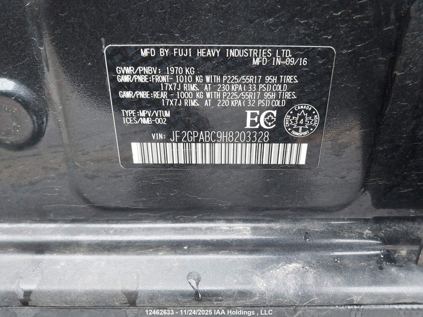 2017 Subaru Crosstrek Kazan Edition/Sport/Touring VIN: JF2GPABC9H8203328 Lot: 12462633X