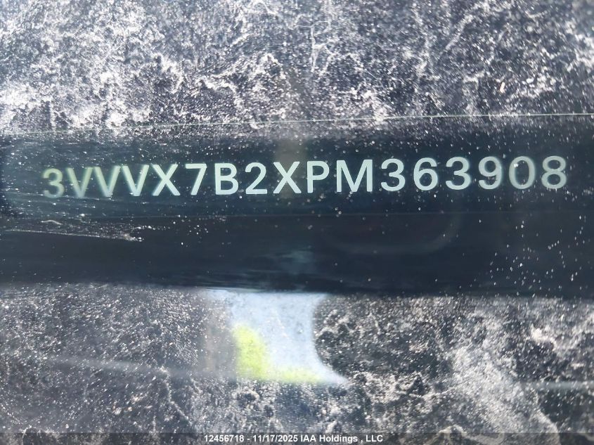 2023 Volkswagen Taos Comfortline VIN: 3VVVX7B2XPM363908 Lot: 12456718X