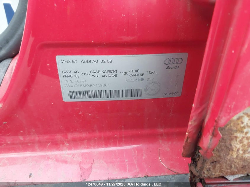 WAUDF68EX8A149361 2010 AUDI A4 photo no. 18
