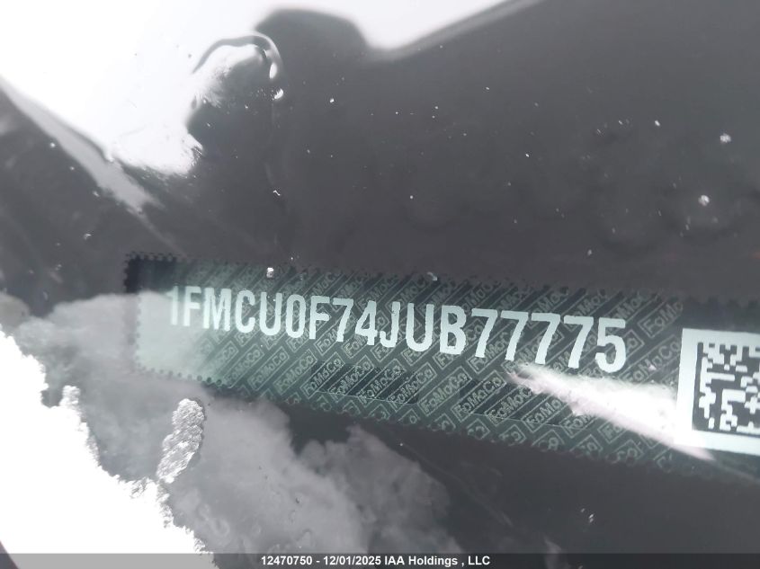 2018 Ford Escape S VIN: 1FMCU0F74JUB77775 Lot: 12470750