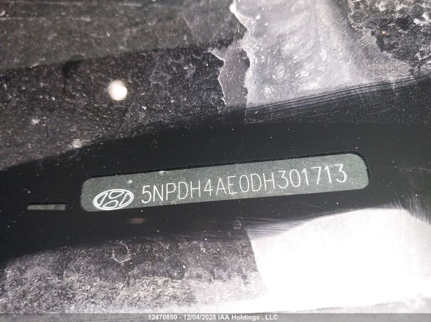 2013 Hyundai Elantra VIN: 5NPDH4AE0DH301713 Lot: 12470850