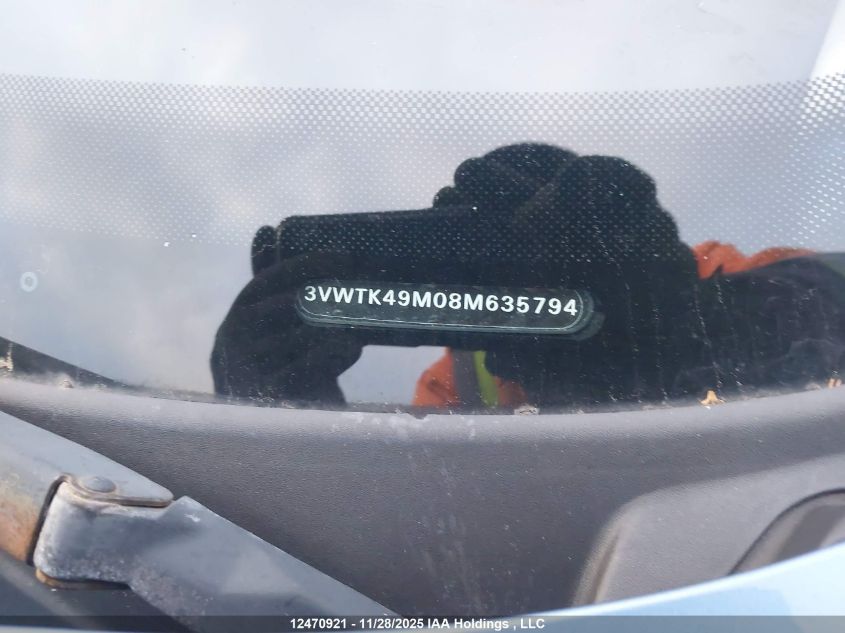 2008 Volkswagen City Jetta VIN: 3VWTK49M08M635794 Lot: 12470921
