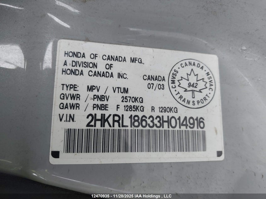 2HKRL18633H014916 2003 HONDA ODYSSEY photo no. 19