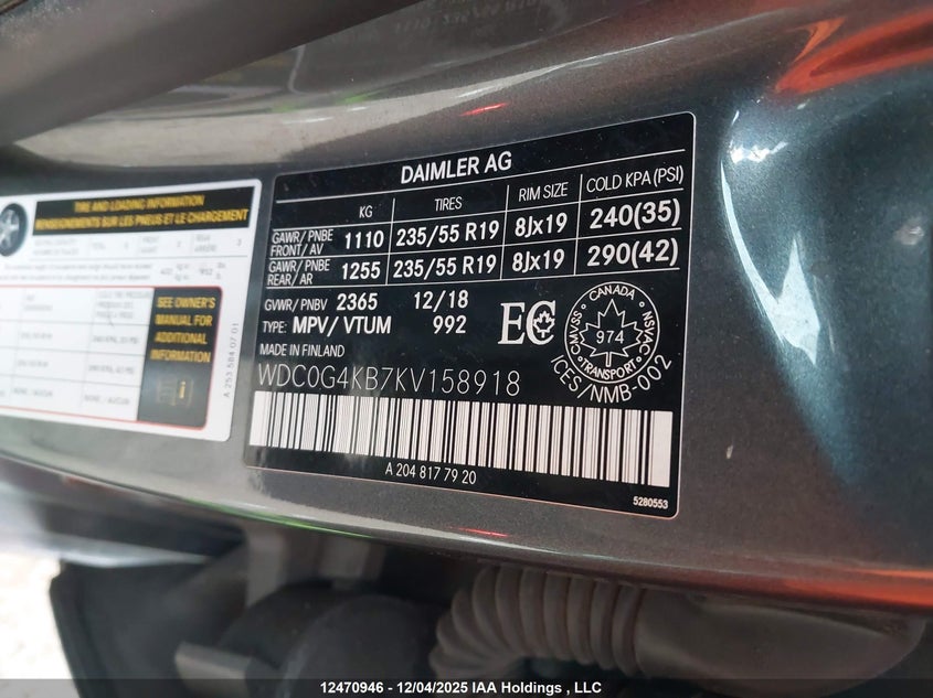 WDC0G4KB7KV158918 2019 MERCEDES-BENZ GLC photo no. 9