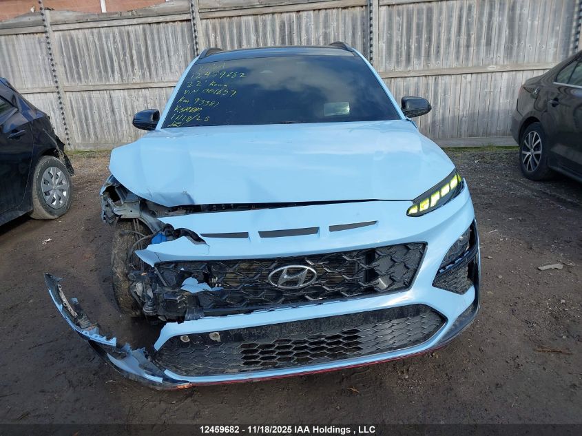 2022 Hyundai Kona N 2.0T VIN: KM8KH3AC2NU001657 Lot: 12459682X