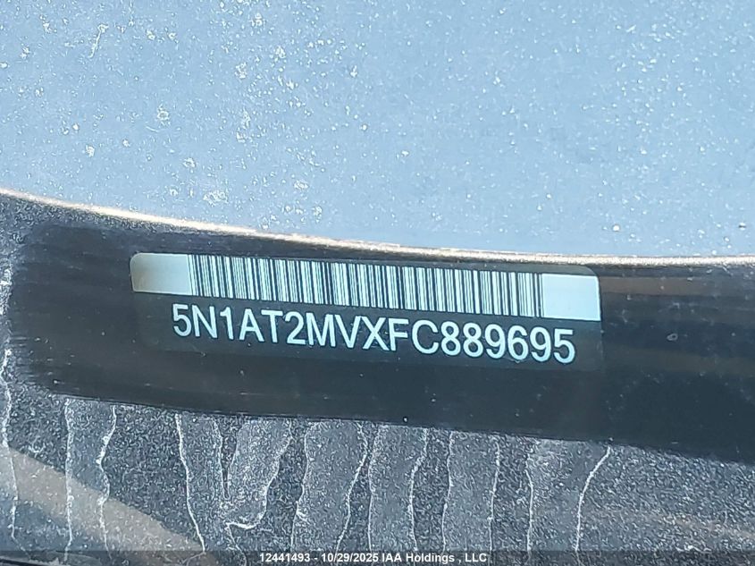 2015 Nissan Rogue S/Sl/Sv VIN: 5N1AT2MVXFC889695 Lot: 12441493X