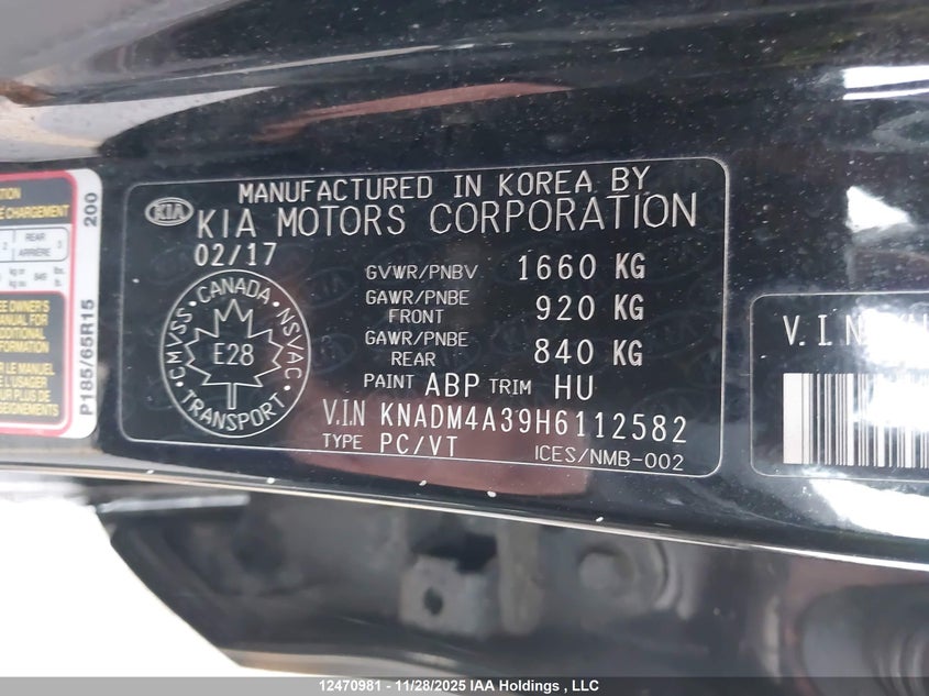 KNADM4A39H6112582 2017 KIA RIO photo no. 18