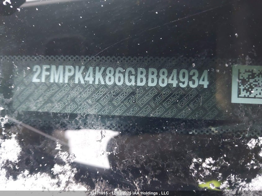 2FMPK4K86GBB84934 2016 FORD EDGE photo no. 9