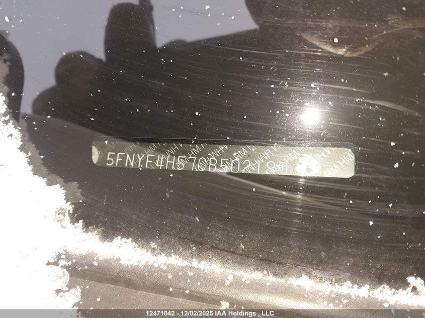 5FNYF4H57CB502180 2012 HONDA PILOT photo no. 9