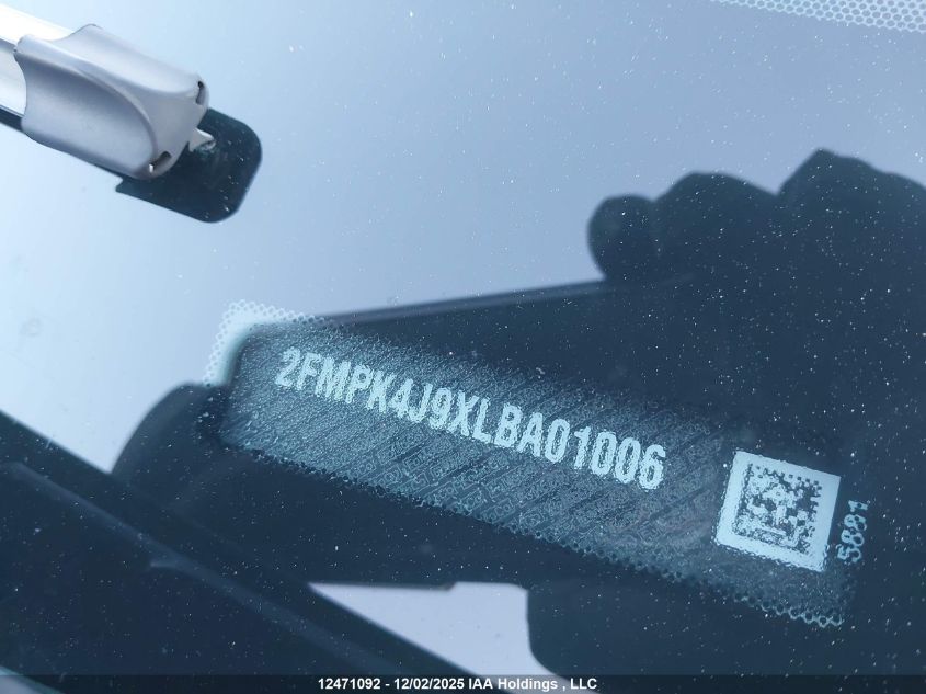 2020 Ford Edge Sel VIN: 2FMPK4J9XLBA01006 Lot: 12471092