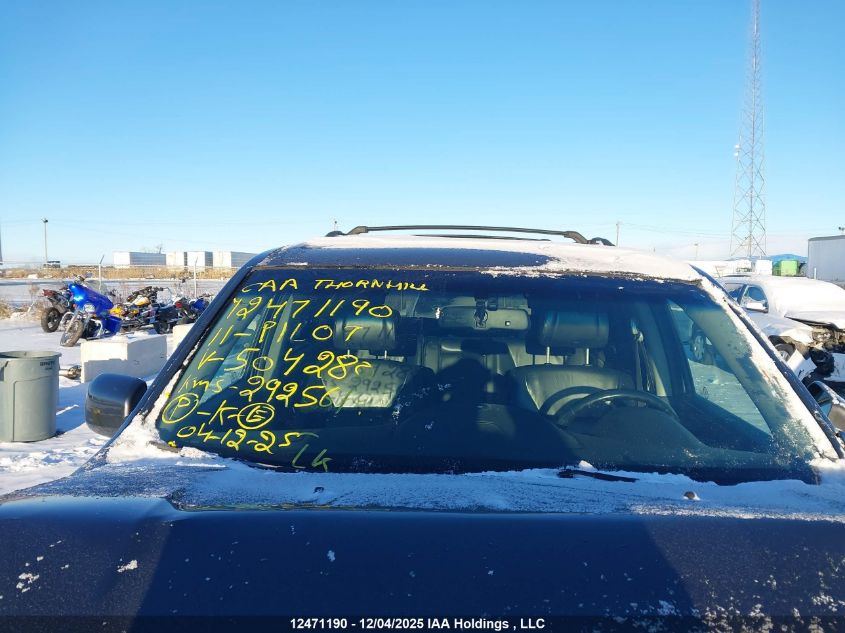 2011 Honda Pilot Touring VIN: 5FNYF4H98BB504280 Lot: 12471190