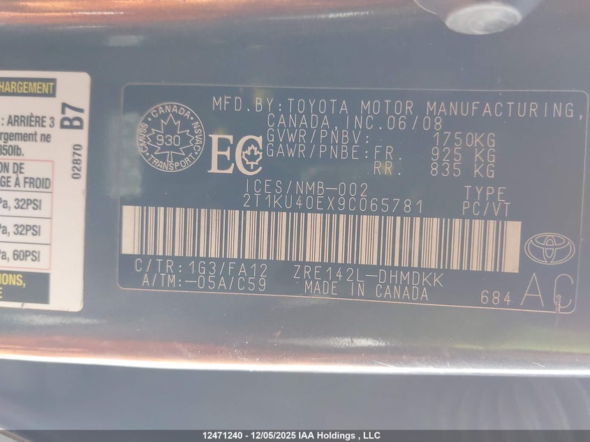 2T1KU40EX9C065781 2009 TOYOTA MATRIX photo no. 18