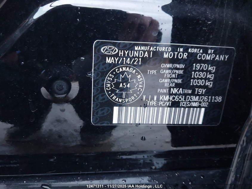 2021 Hyundai Ioniq Plug-In Hybrid Preferred VIN: KMHC65LD3MU261138 Lot: 12471311