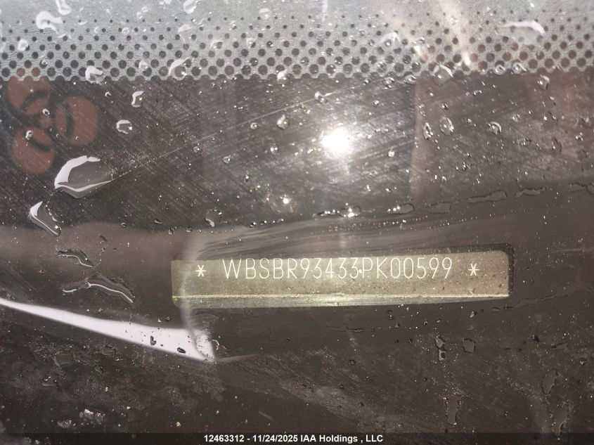 2003 BMW M3 VIN: WBSBR93433PK00599 Lot: 12463312X