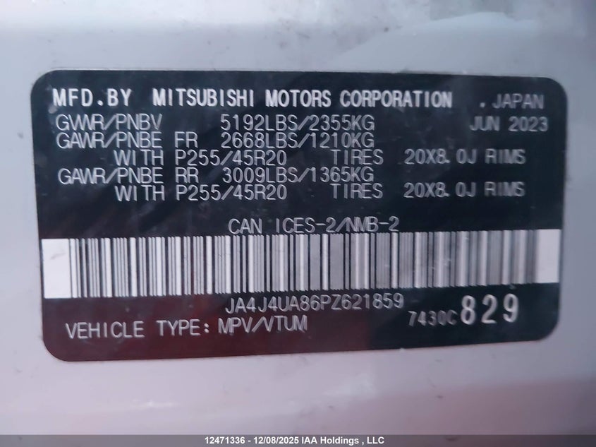 JA4J4UA86PZ621859 2023 MITSUBISHI OUTLANDER photo no. 18
