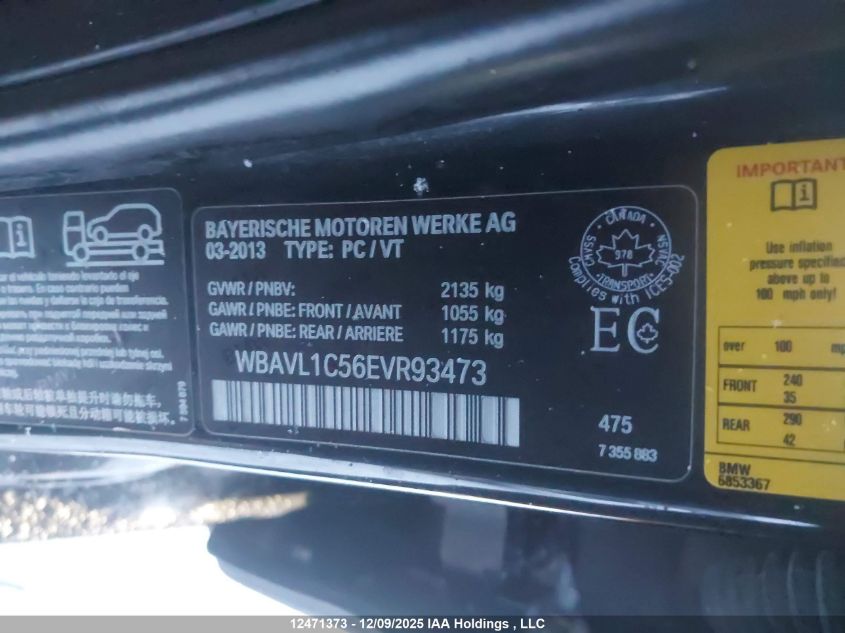 2014 BMW X1 xDrive28I VIN: WBAVL1C56EVR93473 Lot: 12471373