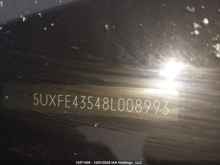 2008 BMW X5 3.0Si VIN: 5UXFE43548L008993 Lot: 12471405