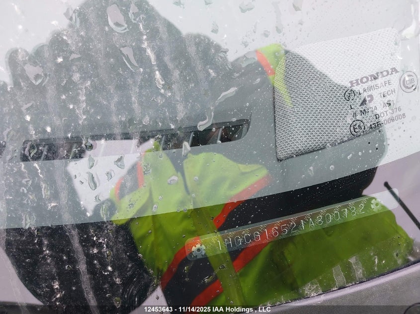 2001 Honda Accord Ex V6 VIN: 1HGCG16521A800782 Lot: 12453643X