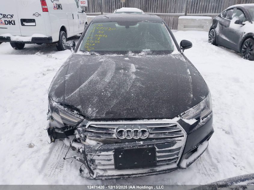 2019 Audi A4 45 Komfort VIN: WAUANAF40KN008642 Lot: 12471420