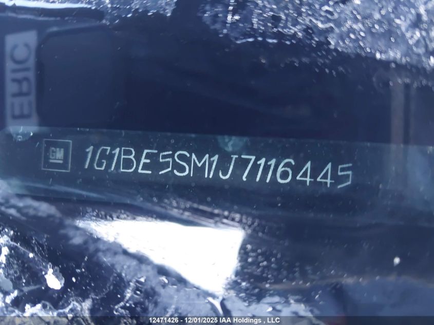 2018 Chevrolet Cruze VIN: 1G1BE5SM1J7116445 Lot: 12471426