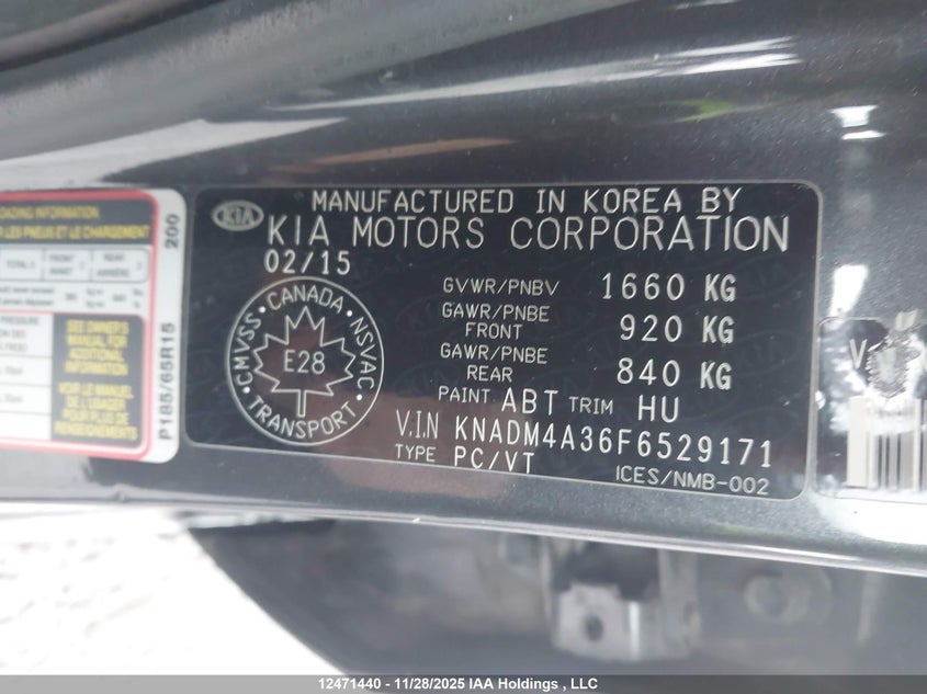KNADM4A36F6529171 2015 KIA RIO photo no. 18