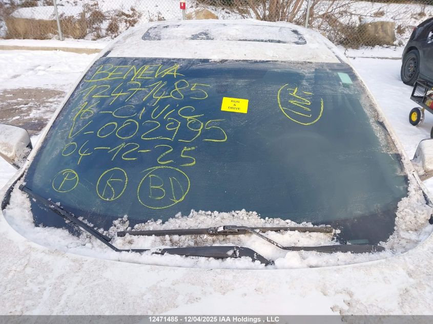 2016 Honda Civic Ex VIN: 2HGFC2F73GH002995 Lot: 12471485