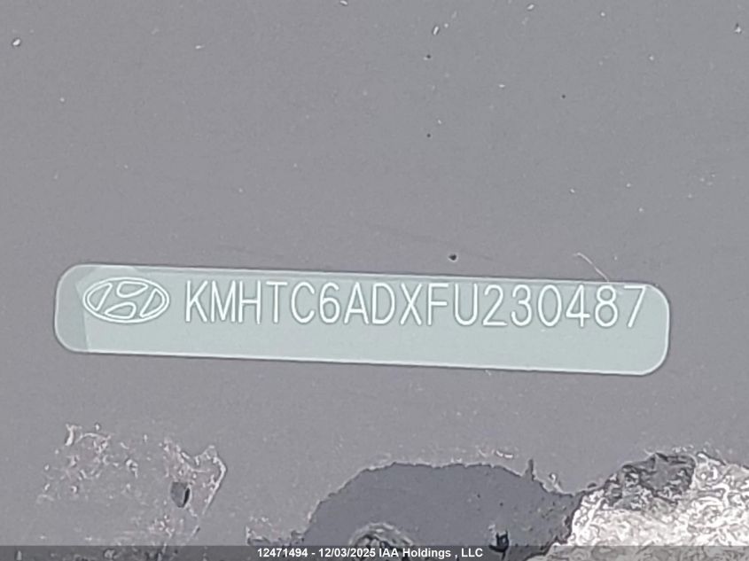 2015 Hyundai Veloster VIN: KMHTC6ADXFU230487 Lot: 12471494