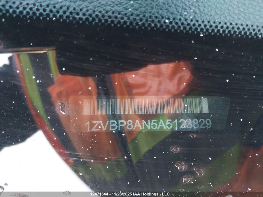 2010 Ford Mustang V6/Value Leader VIN: 1ZVBP8AN5A5128829 Lot: 12471544