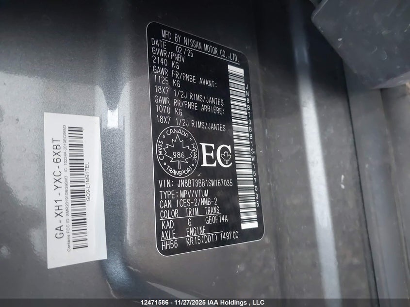 JN8BT3BB1SW167035 2025 NISSAN ROGUE photo no. 9