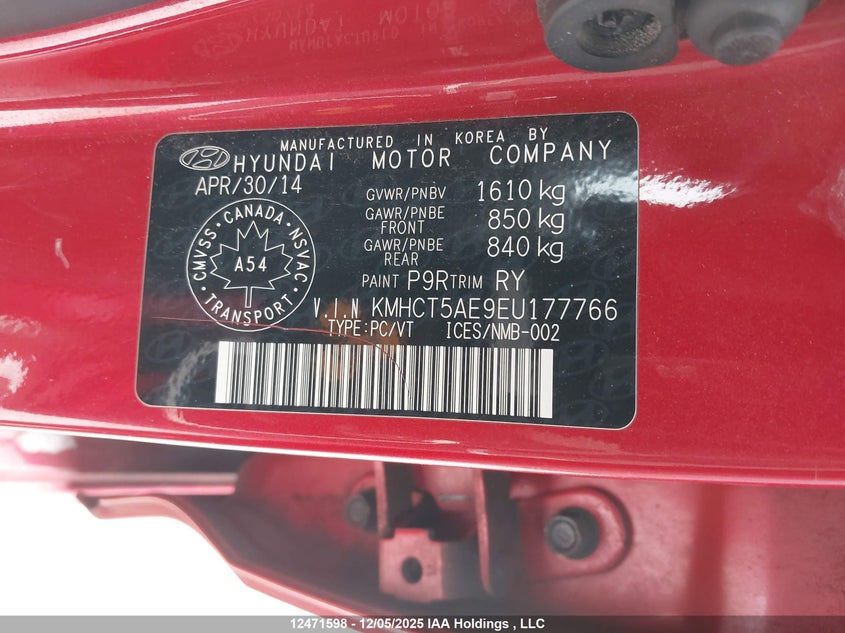 KMHCT5AE9EU177766 2014 HYUNDAI ACCENT photo no. 19