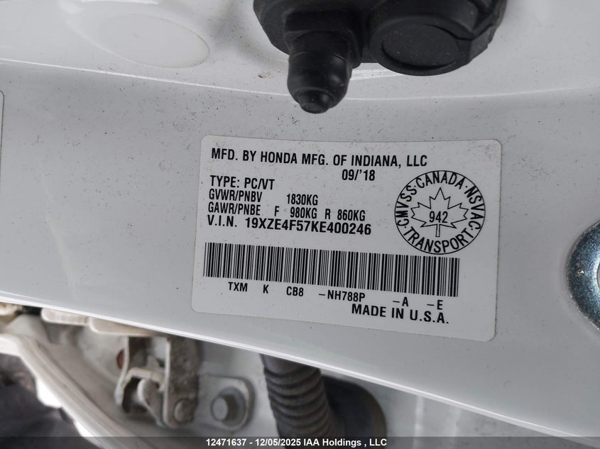 19XZE4F57KE400246 2019 HONDA INSIGHT photo no. 9