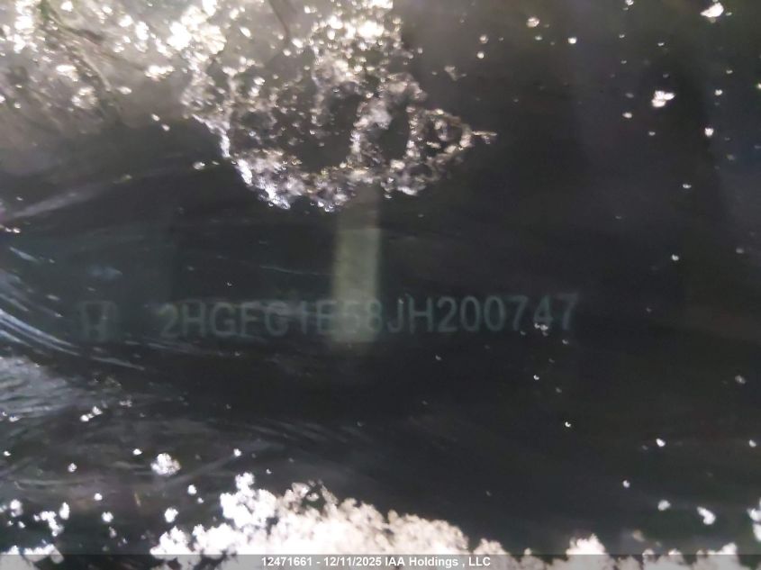 2018 Honda Civic Si Si VIN: 2HGFC1E58JH200747 Lot: 12471661