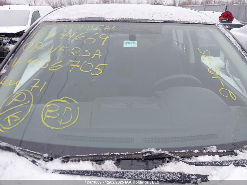 2008 Nissan Versa 1.8S VIN: 3N1BC11E08L436705 Lot: 12471669