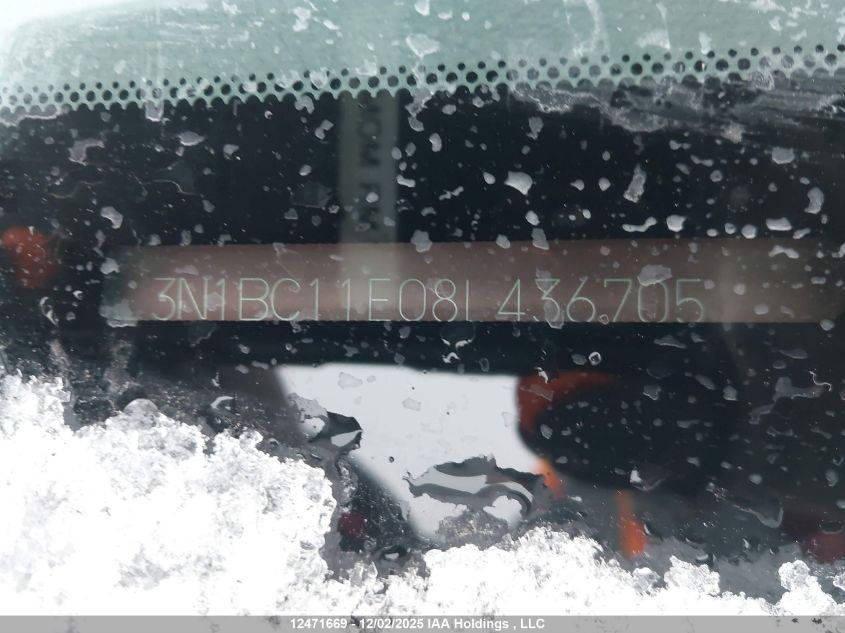 2008 Nissan Versa 1.8S VIN: 3N1BC11E08L436705 Lot: 12471669