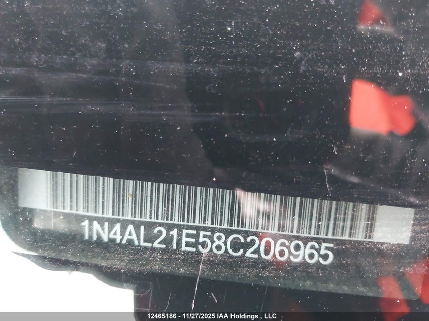 2008 Nissan Altima 2.5 S VIN: 1N4AL21E58C206965 Lot: 12465186X