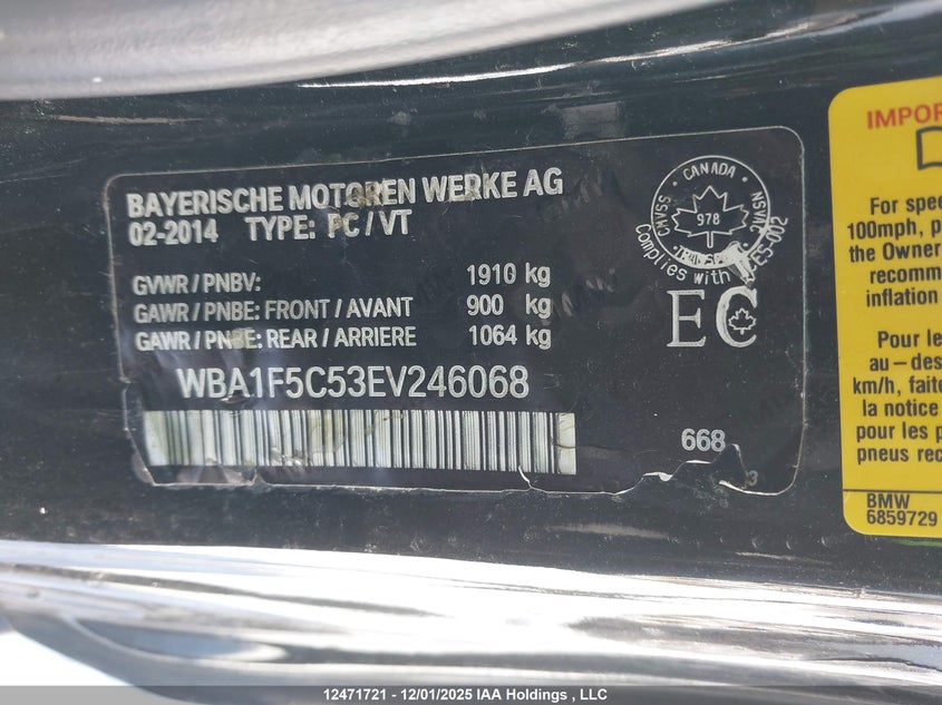WBA1F5C53EV246068 2014 BMW 2ER photo no. 19