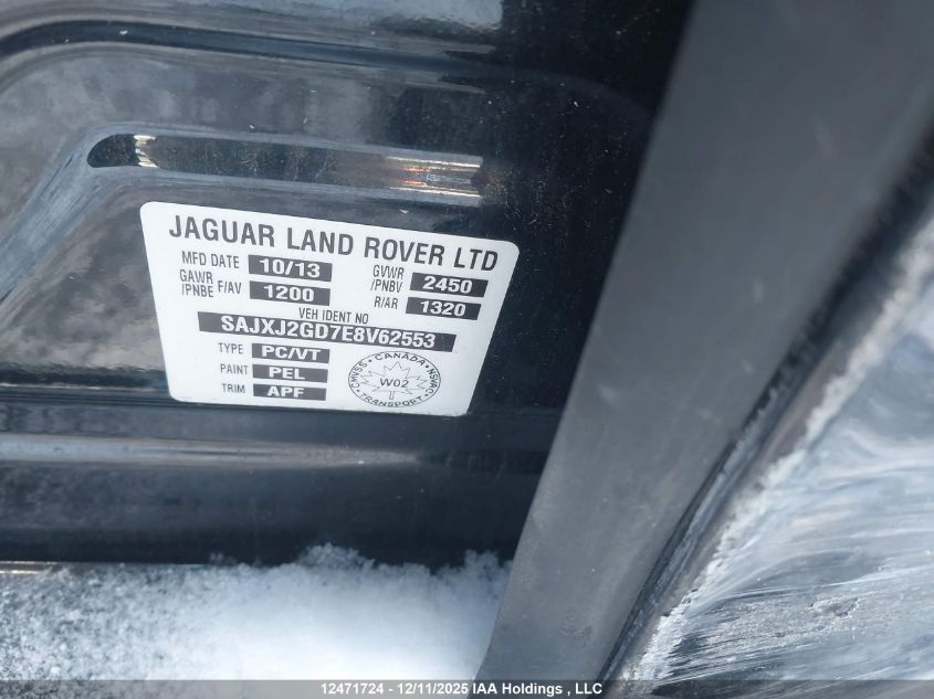 2014 Jaguar Xjl Portfolio VIN: SAJXJ2GD7E8V62553 Lot: 12471724