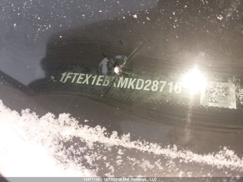 2021 Ford F150 Super Cab VIN: 1FTEX1EBXMKD28716 Lot: 12471785