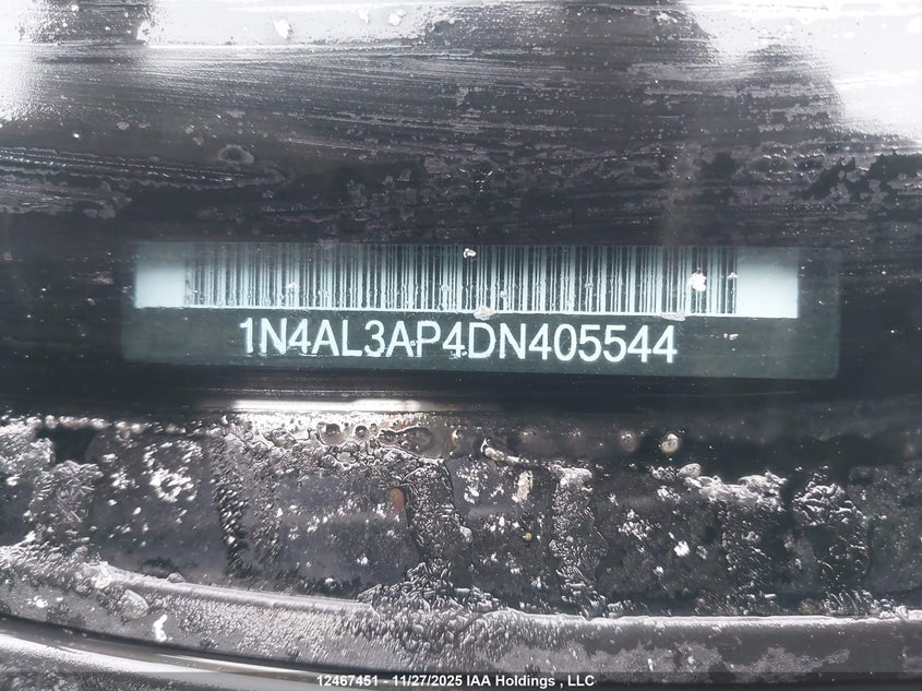 2013 Nissan Altima 2.5/2.5 S/2.5 Sl/2.5 Sv VIN: 1N4AL3AP4DN405544 Lot: 12467451X