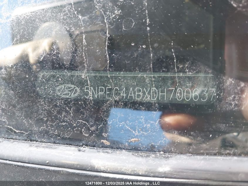 2013 Hyundai Sonata 2.0T Limited VIN: 5NPEC4ABXDH700637 Lot: 12471800
