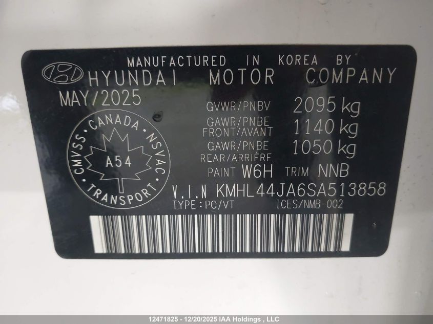 2025 Hyundai Sonata Preferred-Trend VIN: KMHL44JA6SA513858 Lot: 12471825