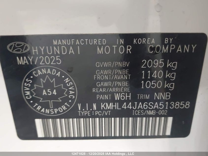 2025 Hyundai Sonata Preferred-Trend VIN: KMHL44JA6SA513858 Lot: 12471825