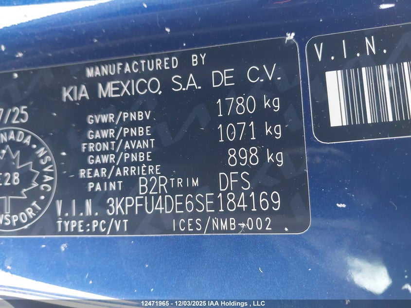 3KPFU4DE6SE184169 2025 KIA K4 photo no. 9