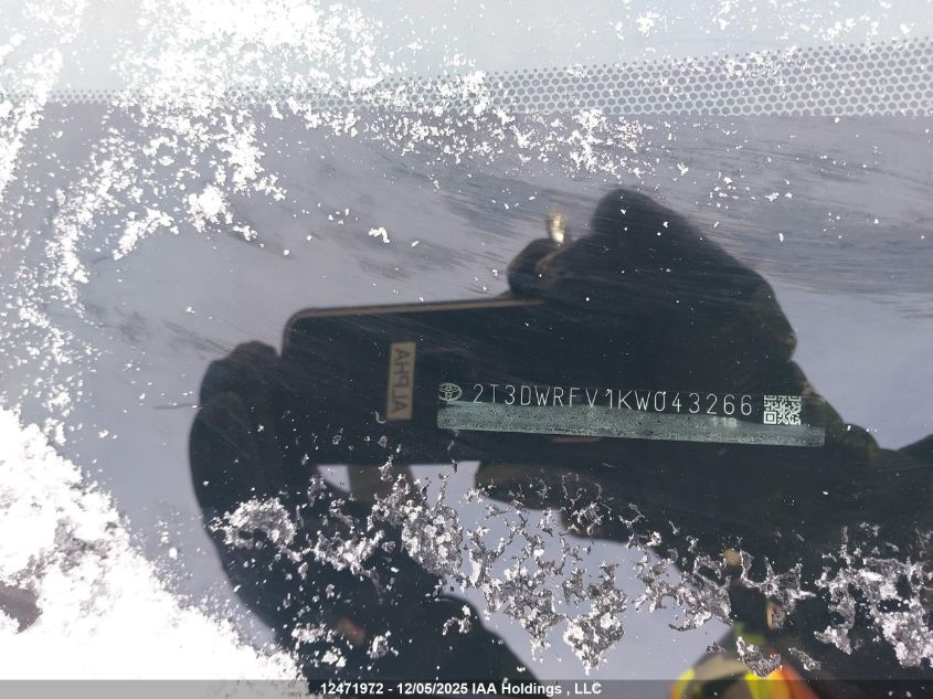 2019 Toyota Rav4 VIN: 2T3DWRFV1KW043266 Lot: 12471972