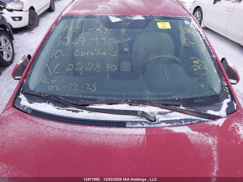 2010 Toyota Corolla S/Le/Xle VIN: 2T1BU4EE9AC222830 Lot: 12471992