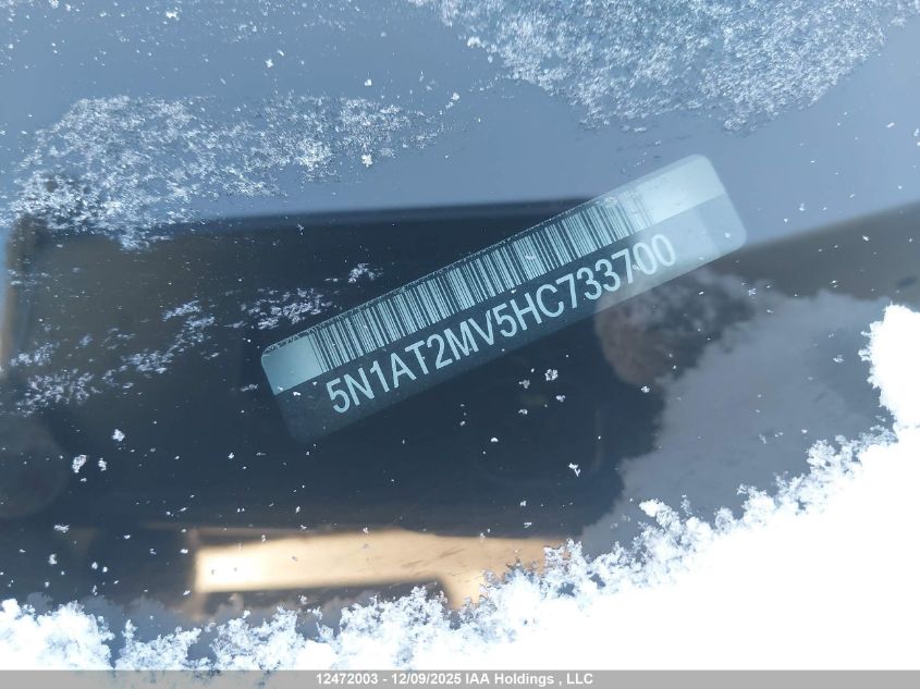 2017 Nissan Rogue Sv/Sl VIN: 5N1AT2MV5HC733700 Lot: 12472003