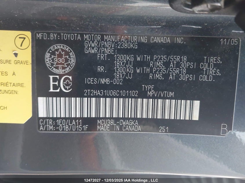 2T2HA31U06C101102 2006 LEXUS RX photo no. 9