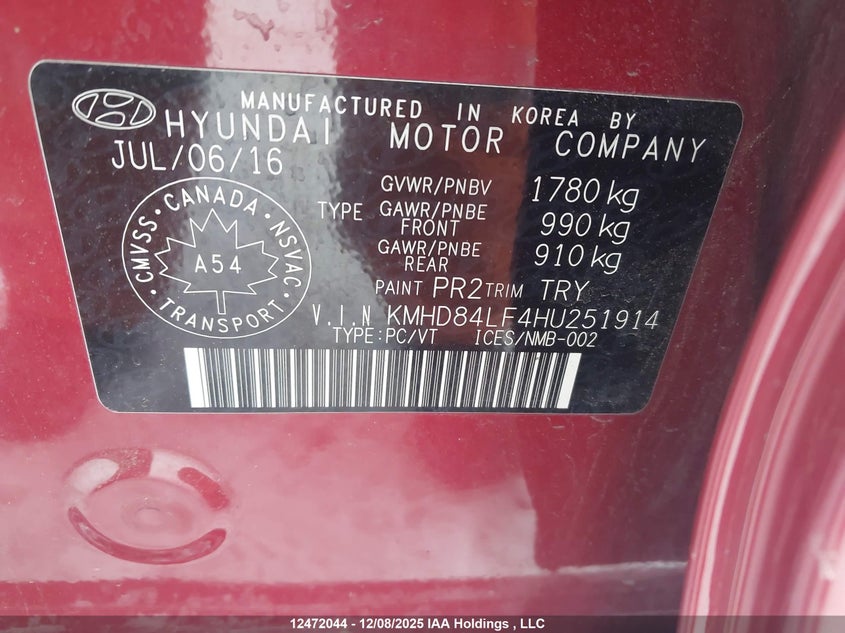 KMHD84LF4HU251914 2017 HYUNDAI ELANTRA photo no. 9